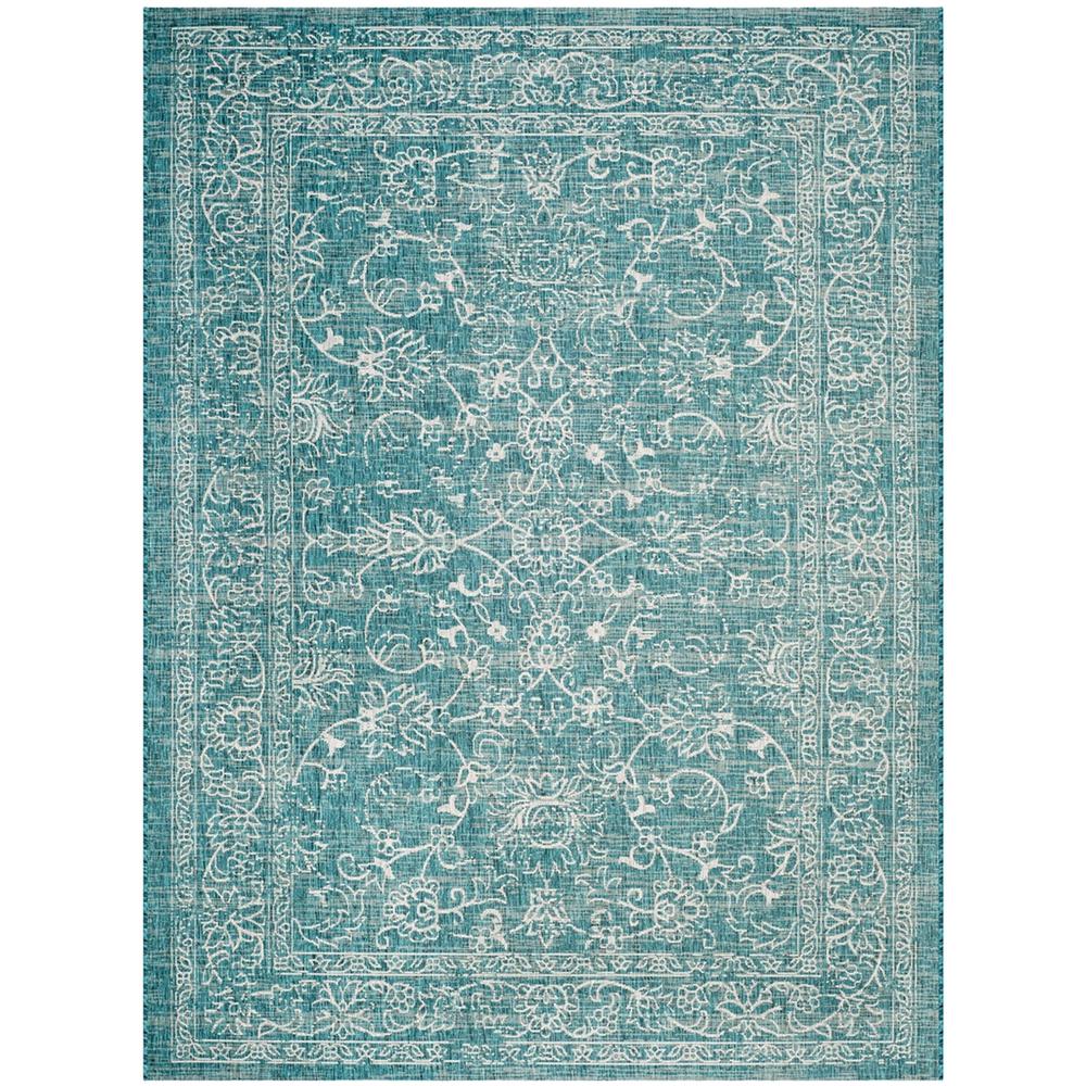 COURTYARD, TURQUOISE, 9' X 12', Area Rug