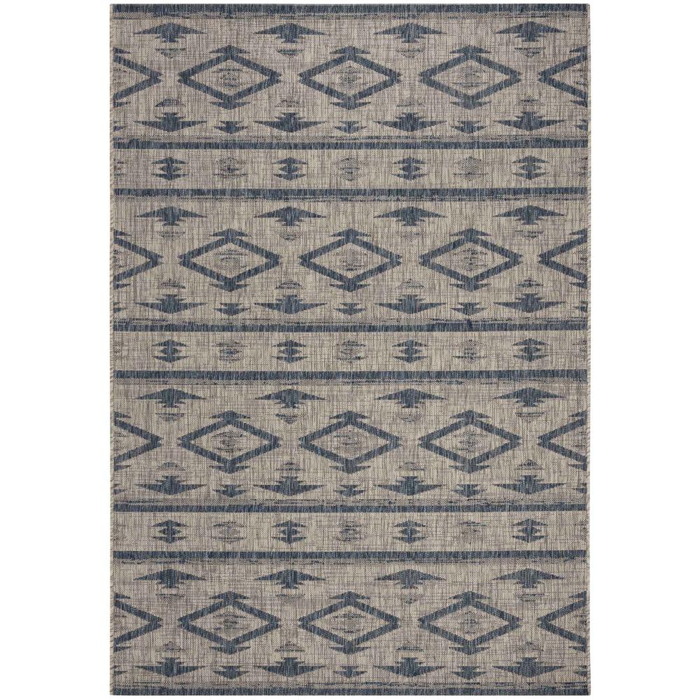 COURTYARD, GREY / NAVY, 4' X 5'-7", Area Rug, CY8863-36812-4