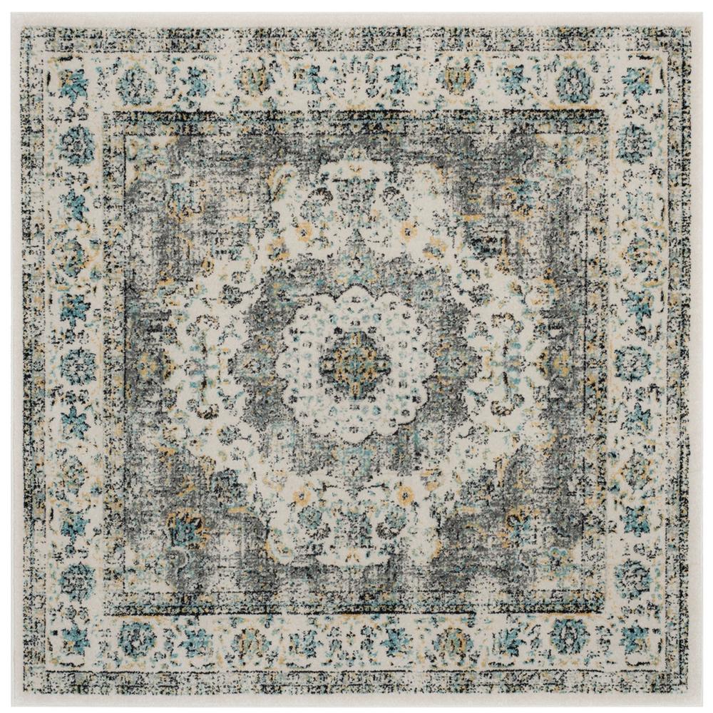 EVOKE, GREY / GOLD, 9' X 9' Square, Area Rug