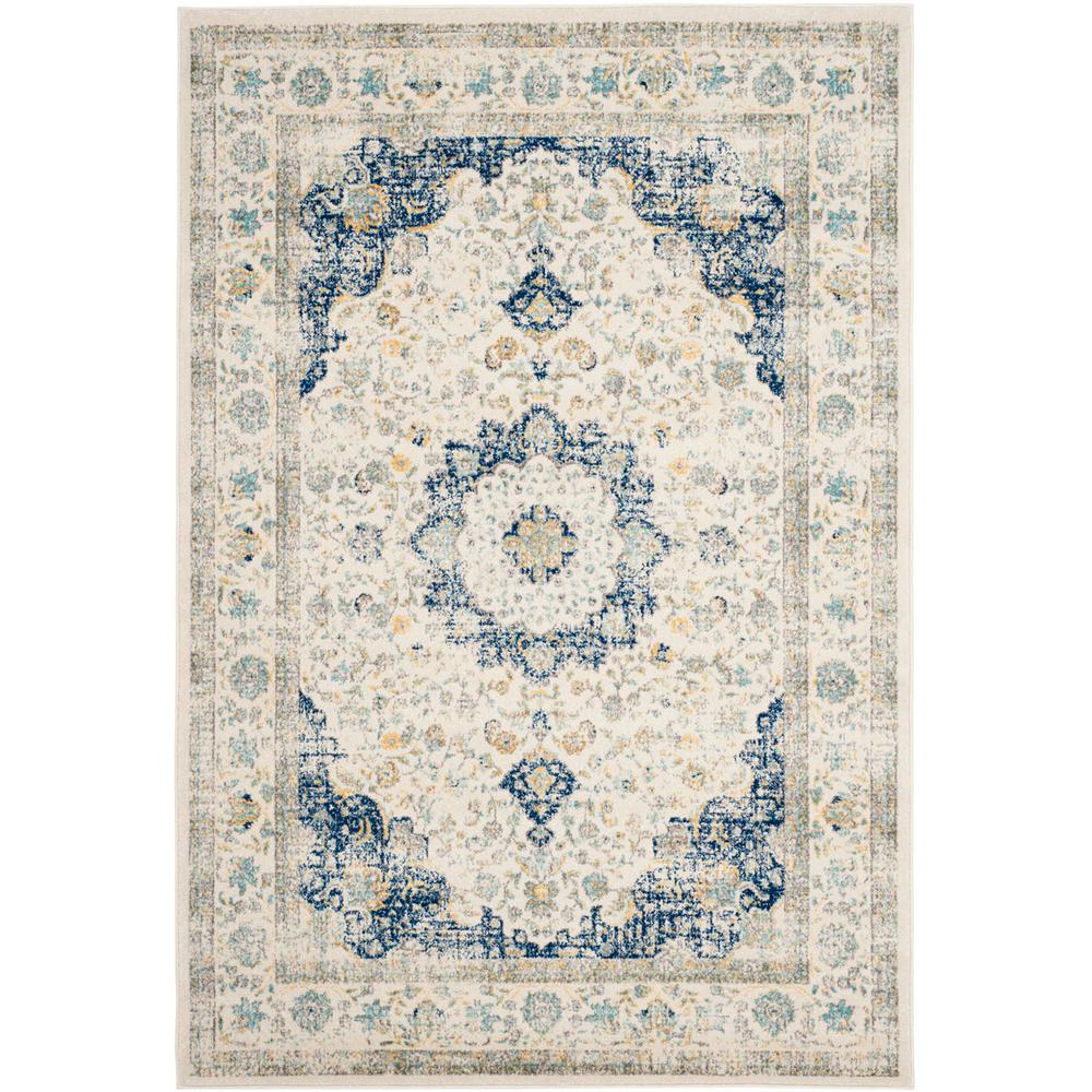 EVOKE, IVORY / BLUE, 5'-1" X 7'-6", Area Rug, EVK220C-5