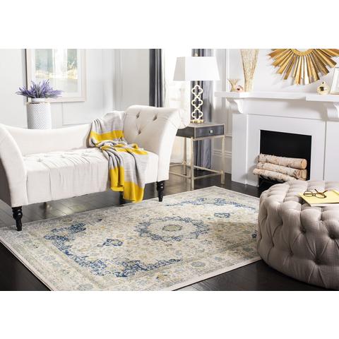 EVOKE, IVORY / BLUE, 9' X 12', Area Rug, EVK220C-9