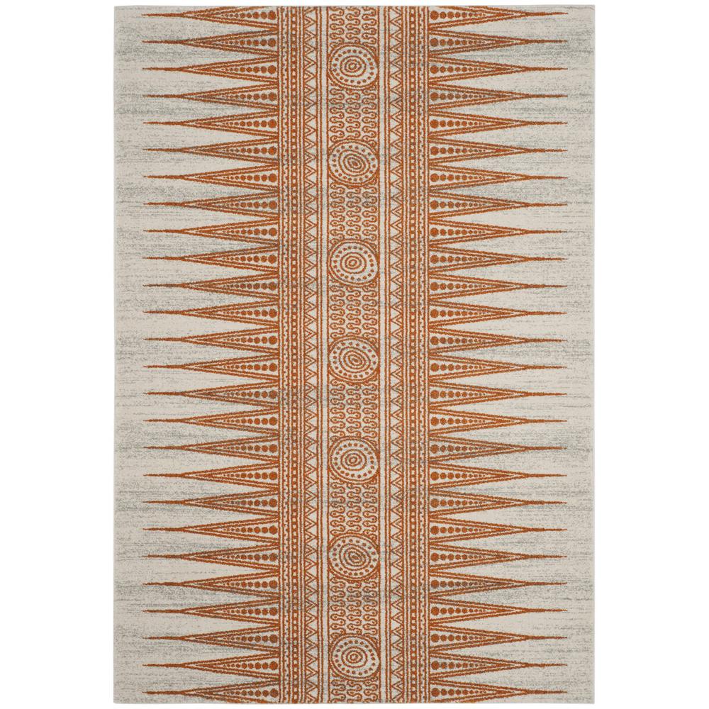 EVOKE, IVORY / ORANGE, 6'-7" X 9', Area Rug