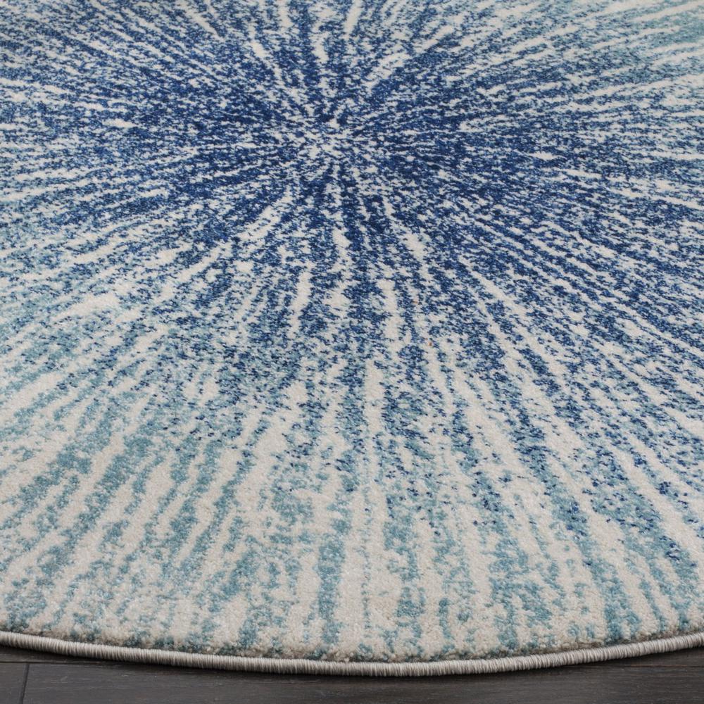 EVOKE, ROYAL / IVORY, 6'-7" X 6'-7" Round, Area Rug, EVK228A-7R