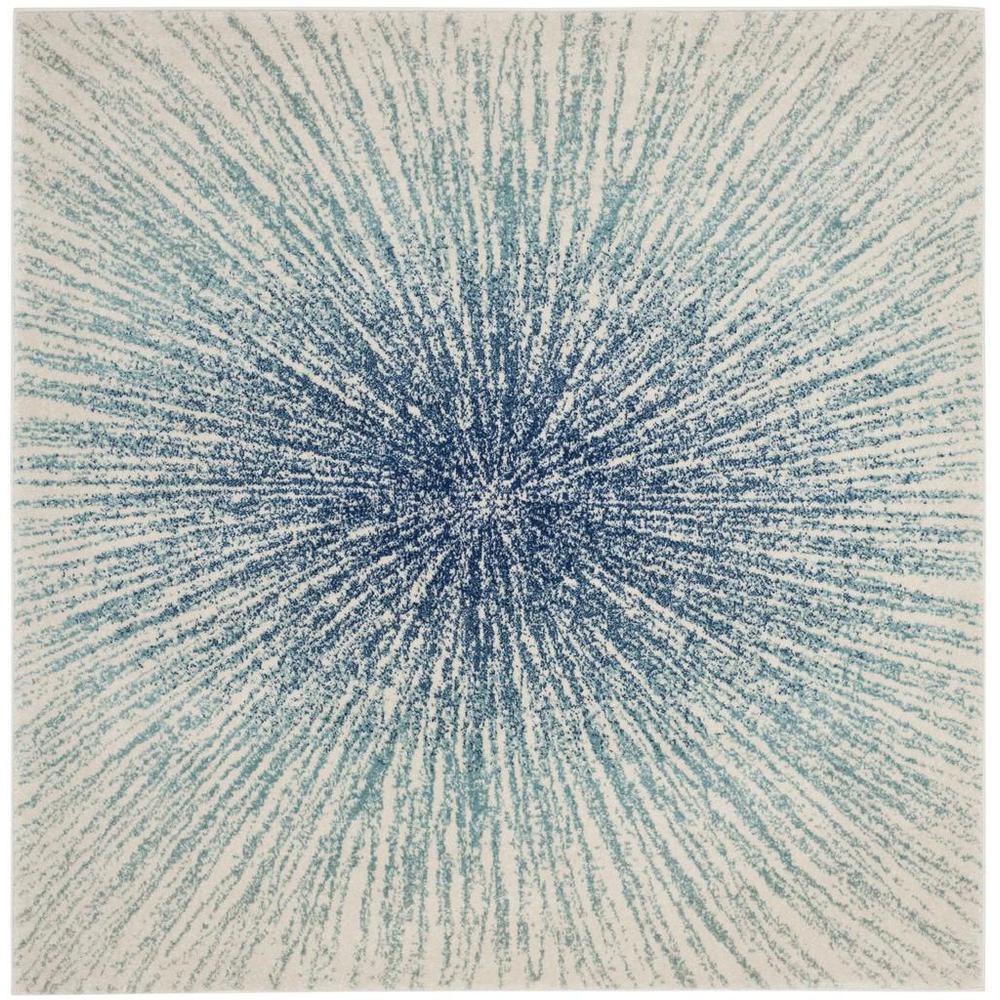 EVOKE, ROYAL / IVORY, 9' X 9' Square, Area Rug