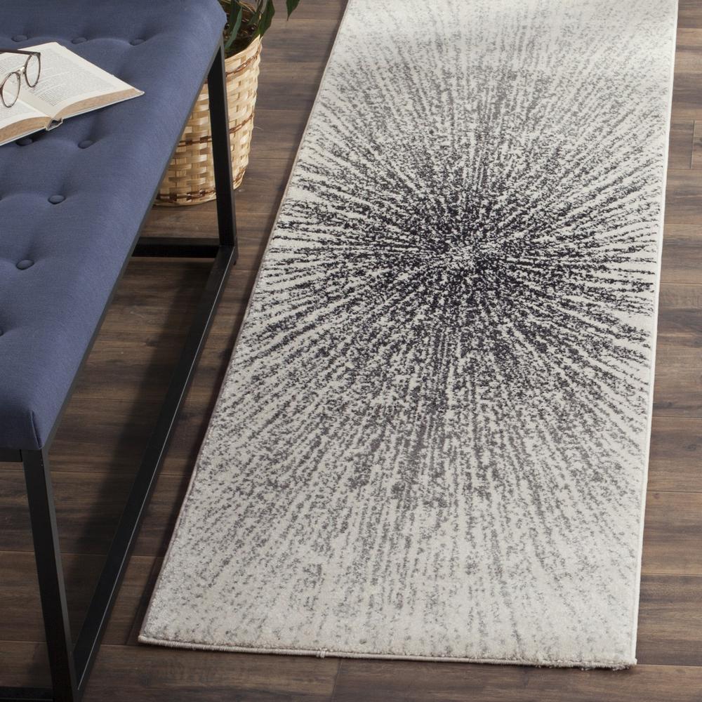 EVOKE, BLACK / IVORY, 2'-2" X 15', Area Rug