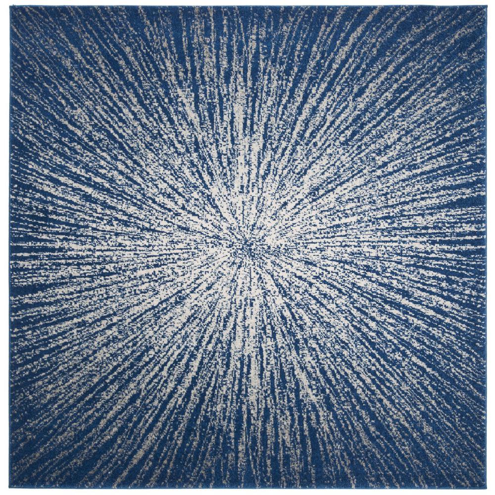 EVOKE, NAVY / IVORY, 9' X 9' Square, Area Rug, EVK228N-9SQ
