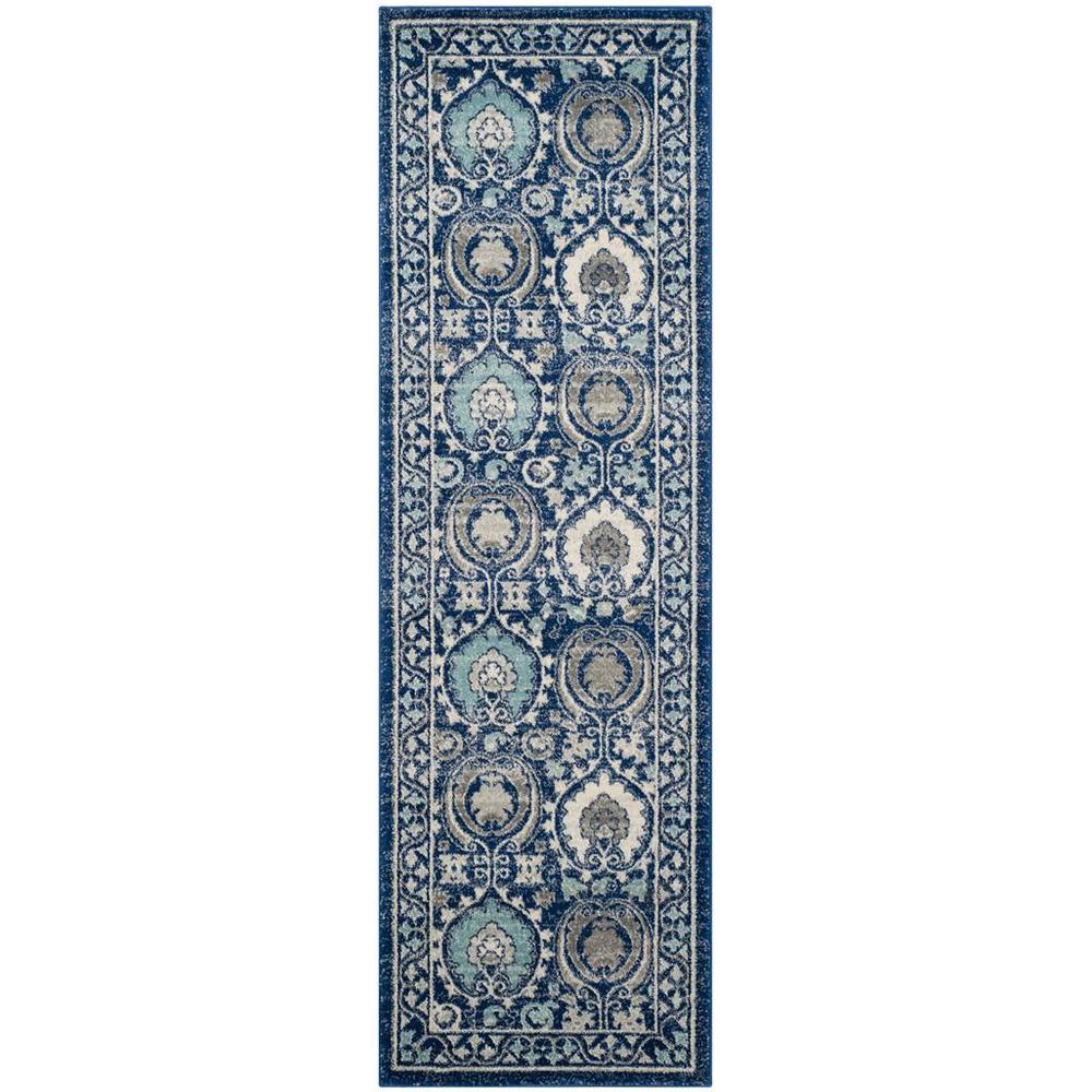 EVOKE, BLUE / IVORY, 2'-2" X 9', Area Rug, EVK251C-29
