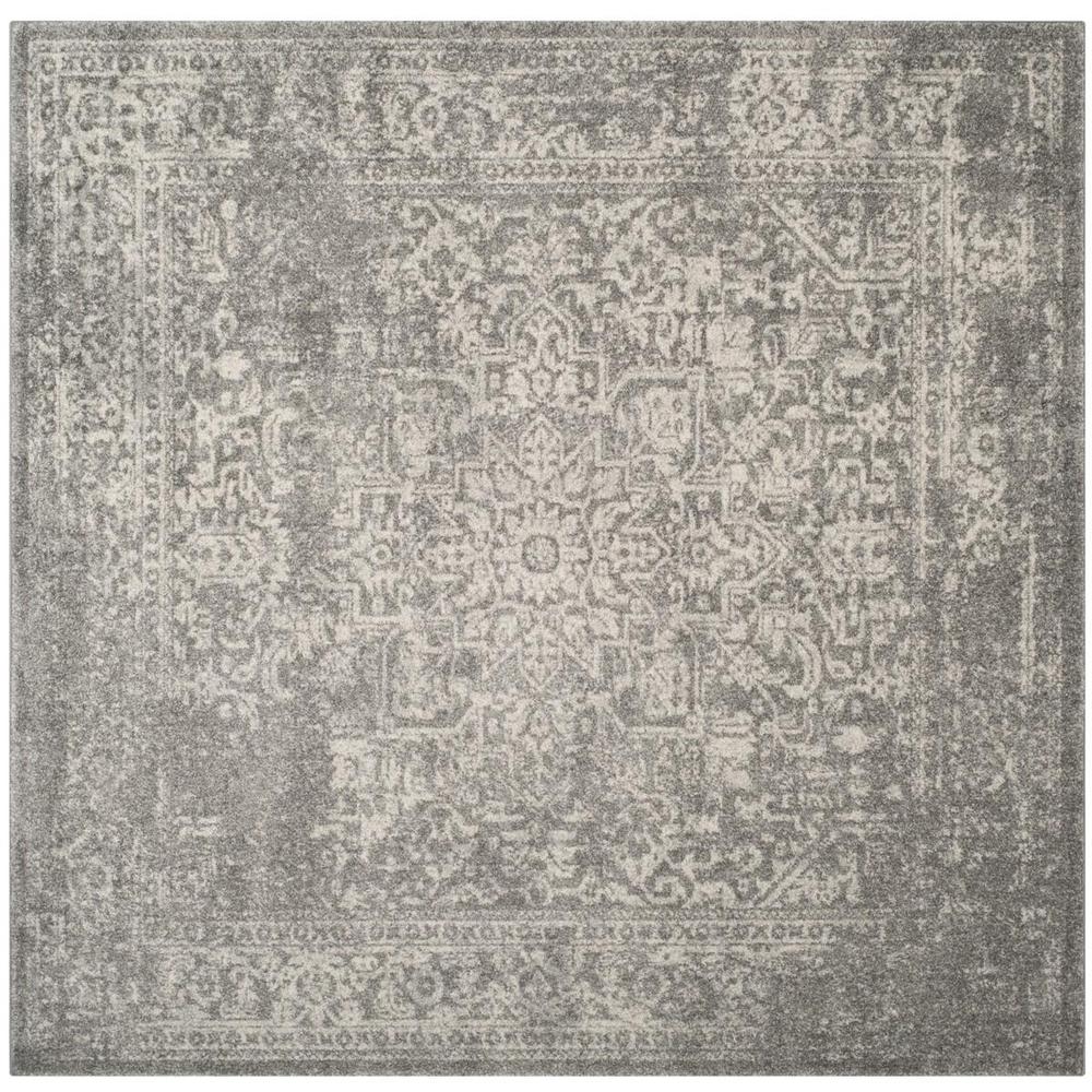 EVOKE, SILVER / IVORY, 9' X 9' Square, Area Rug, EVK256S-9SQ