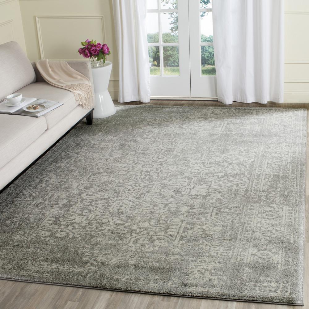 EVOKE, SILVER / IVORY, 9' X 12', Area Rug, EVK256S-9