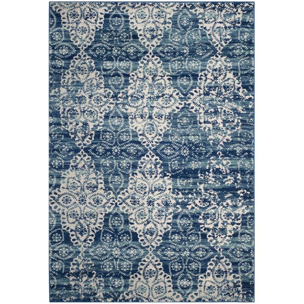 EVOKE, ROYAL / IVORY, 5'-1" X 7'-6", Area Rug, EVK266F-5