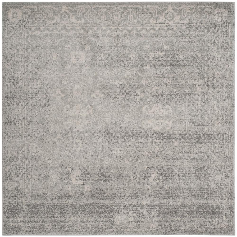 EVOKE, SILVER / IVORY, 9' X 9' Square, Area Rug, EVK270Z-9SQ