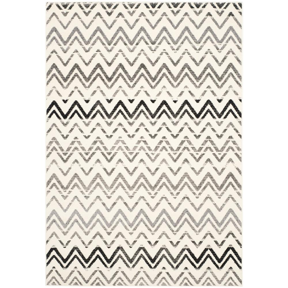 EVOKE, CREAM / DARK GREY, 5'-1" X 7'-6", Area Rug, EVK498C-5