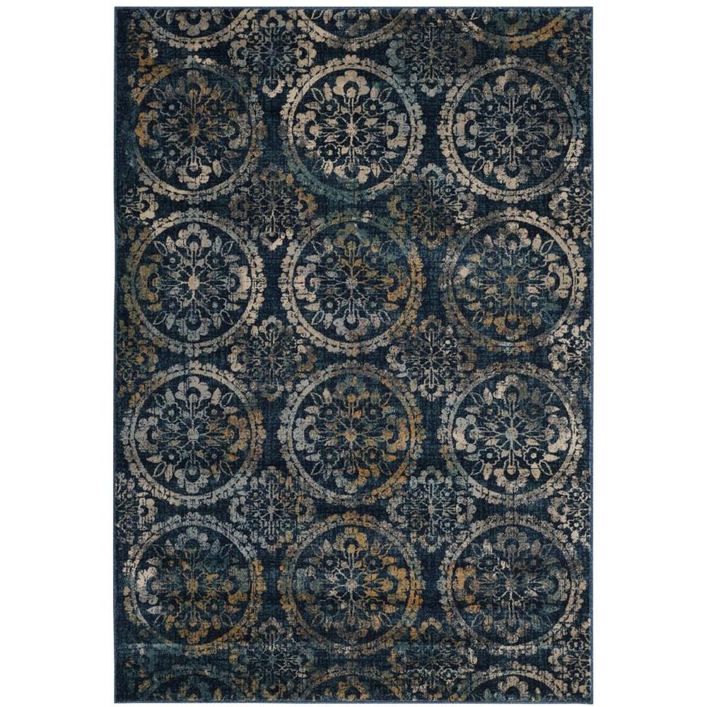 EVOKE, NAVY / CREME, 5'-1" X 7'-6", Area Rug