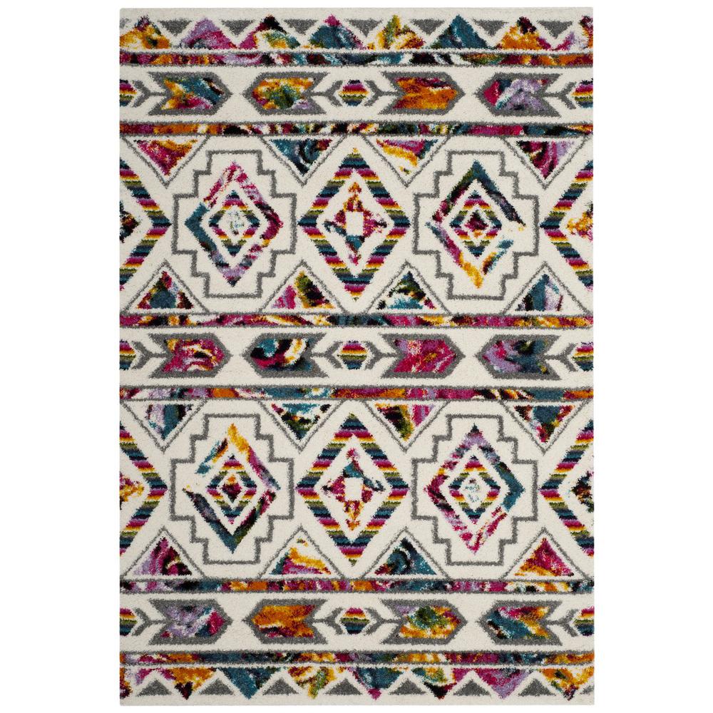 FIESTA SHAG, CREAM / MULTI, 5'-1" X 7'-6", Area Rug, FSG365A-5