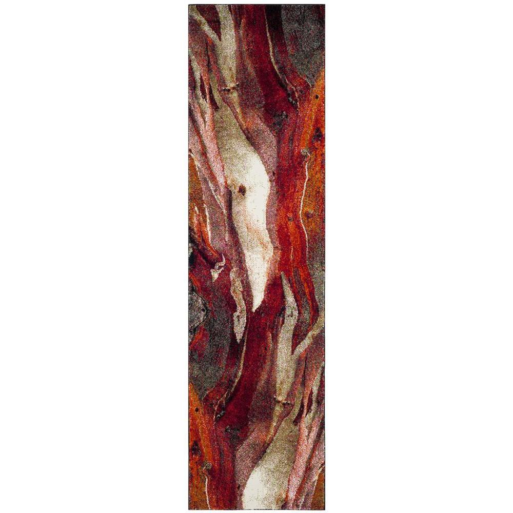 GLACIER, RED / MULTI, 2'-3" X 14', Area Rug