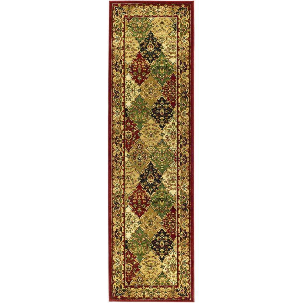LYNDHURST, MULTI / RED, 2'-3" X 14', Area Rug, LNH221B-214