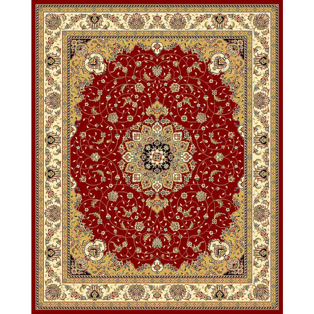 LYNDHURST, RED / IVORY, 9' X 12', Area Rug, LNH329C-9
