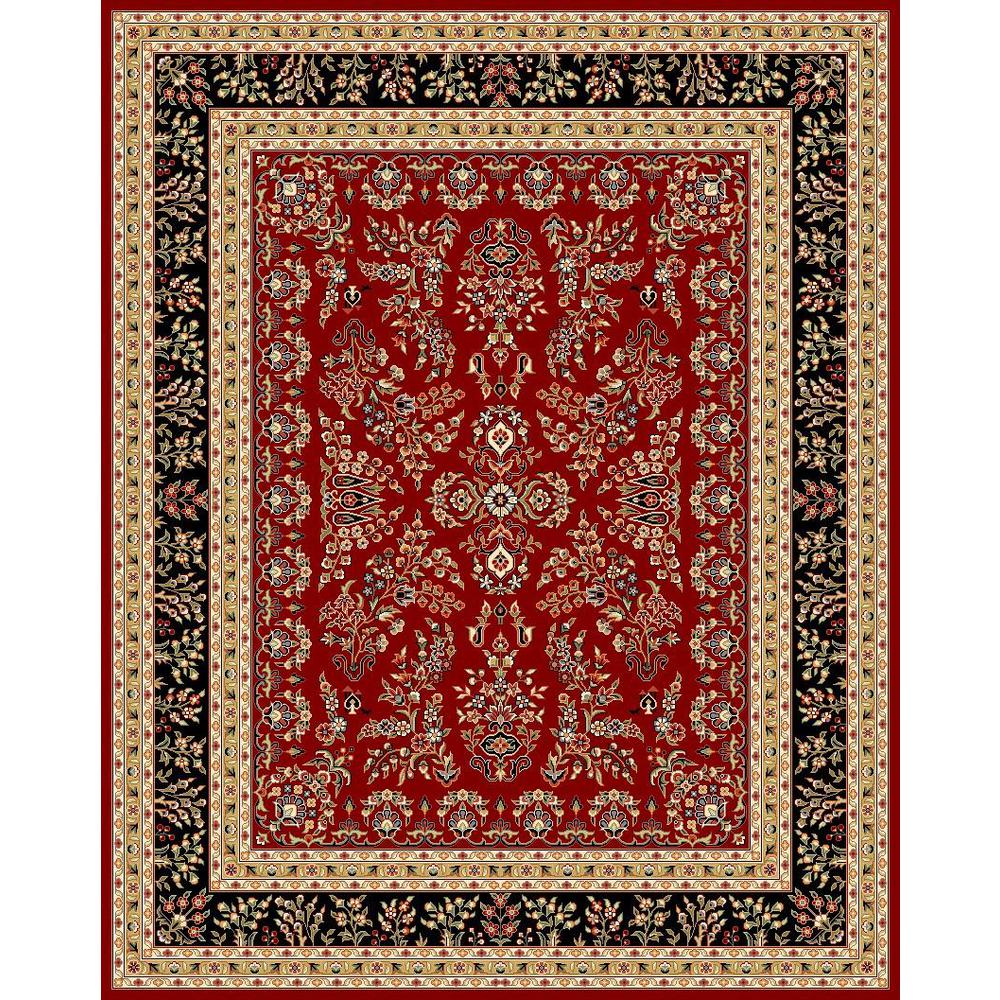 LYNDHURST, Red / Black, 6' X 9', Area Rug