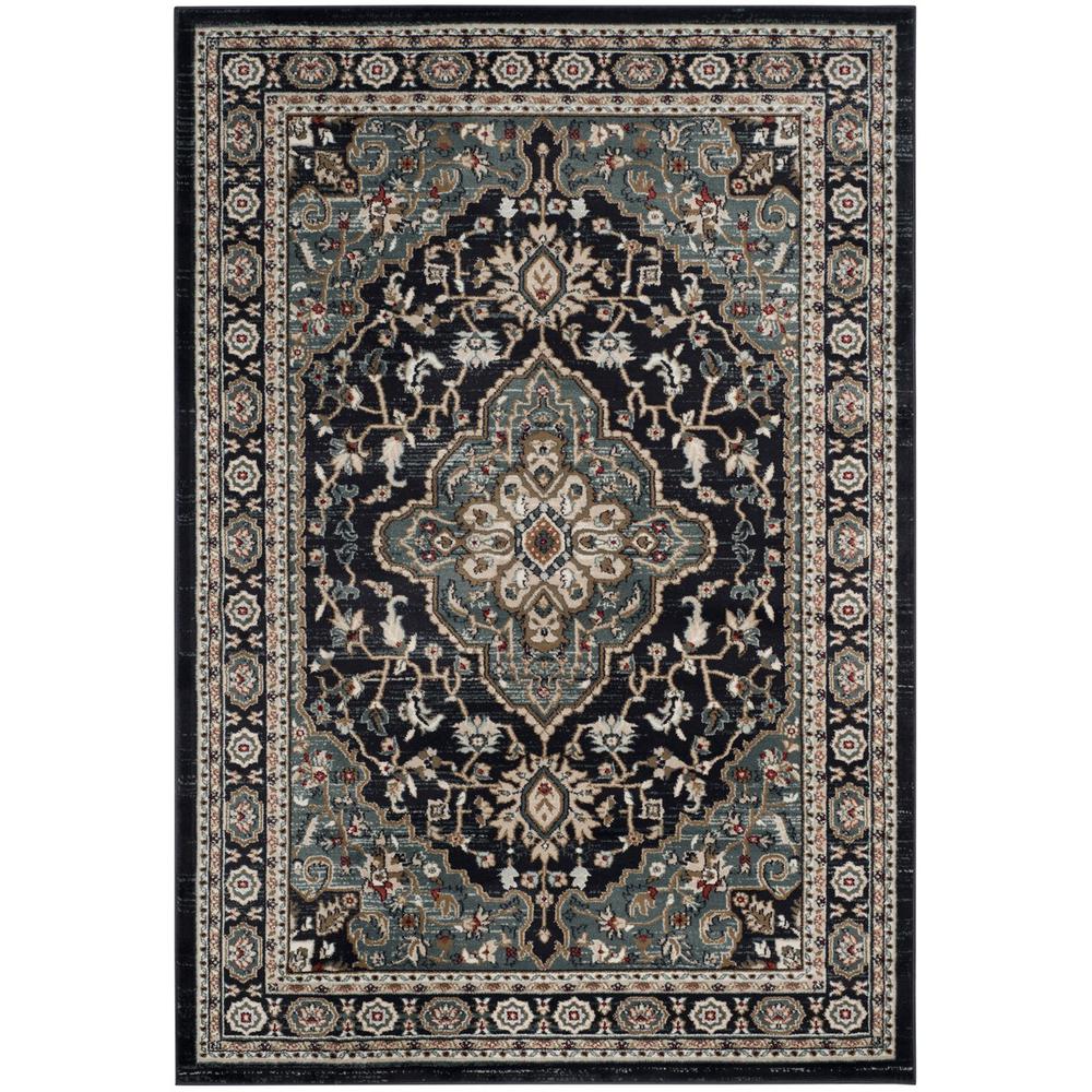 LYNDHURST, ANTHRACITE / TEAL, 6' X 9', Area Rug