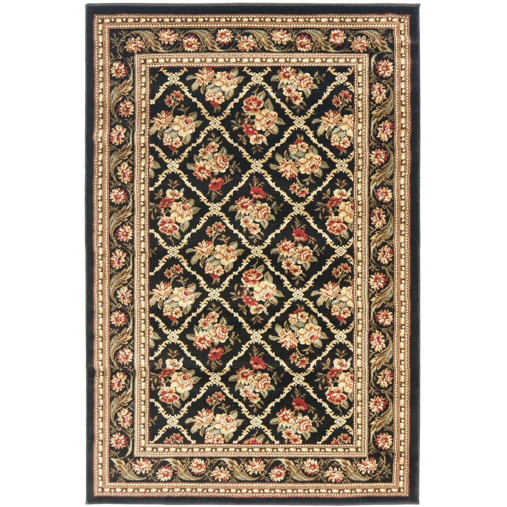 LYNDHURST, BLACK / BLACK, 6'-7" X 9'-6", Area Rug