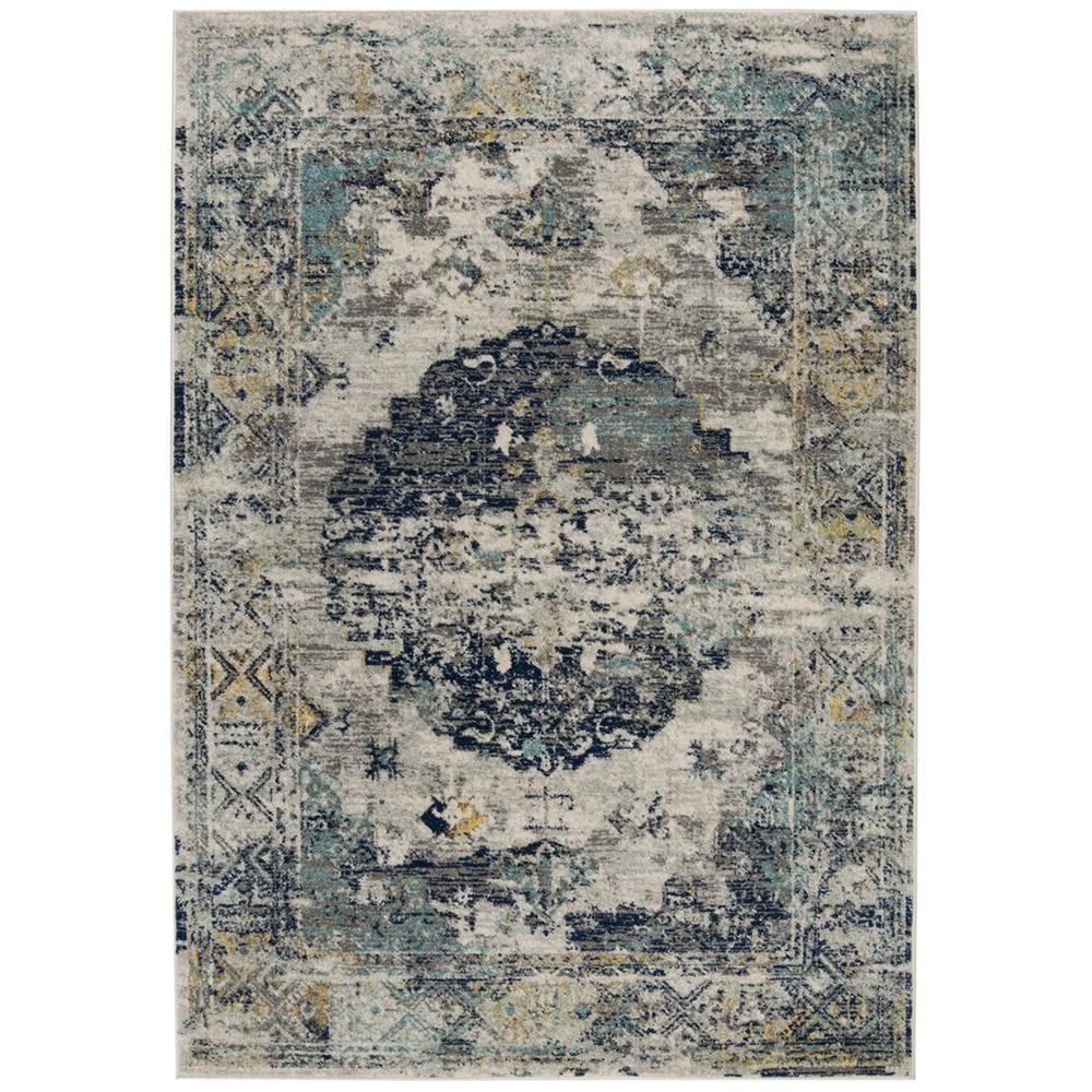 MADISON, LIGHT GREY / BLUE, 4' X 6', Area Rug, MAD158F-4