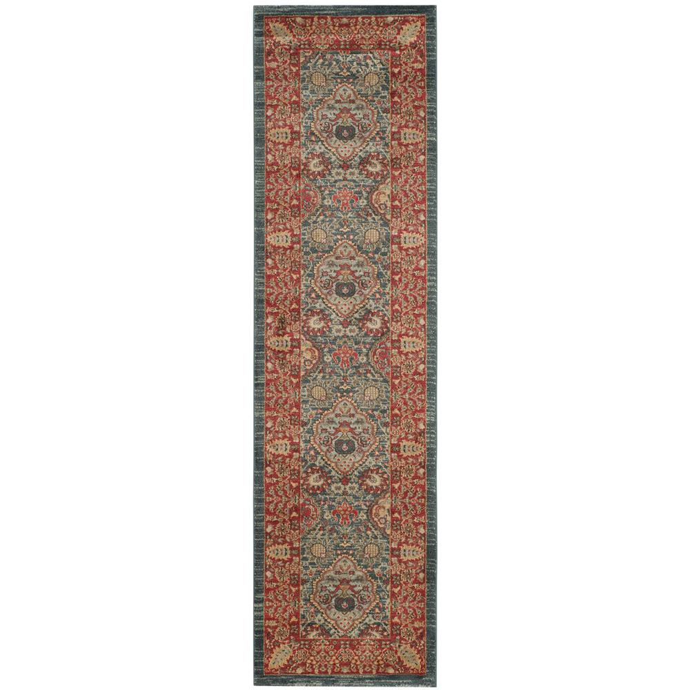 MAHAL, NAVY / RED, 2'-2" X 14', Area Rug, MAH655C-214