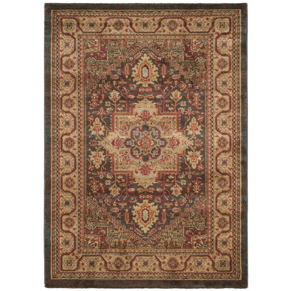 MAHAL, NAVY / NATURAL, 5'-1" X 7'-7", Area Rug, MAH656E-5