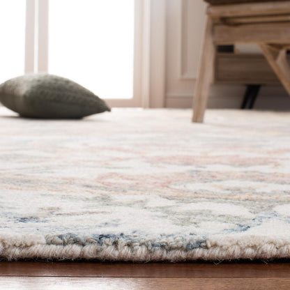 MICRO-LOOP, IVORY / BLUE, 5' X 5' Square, Area Rug, MLP901M-5SQ