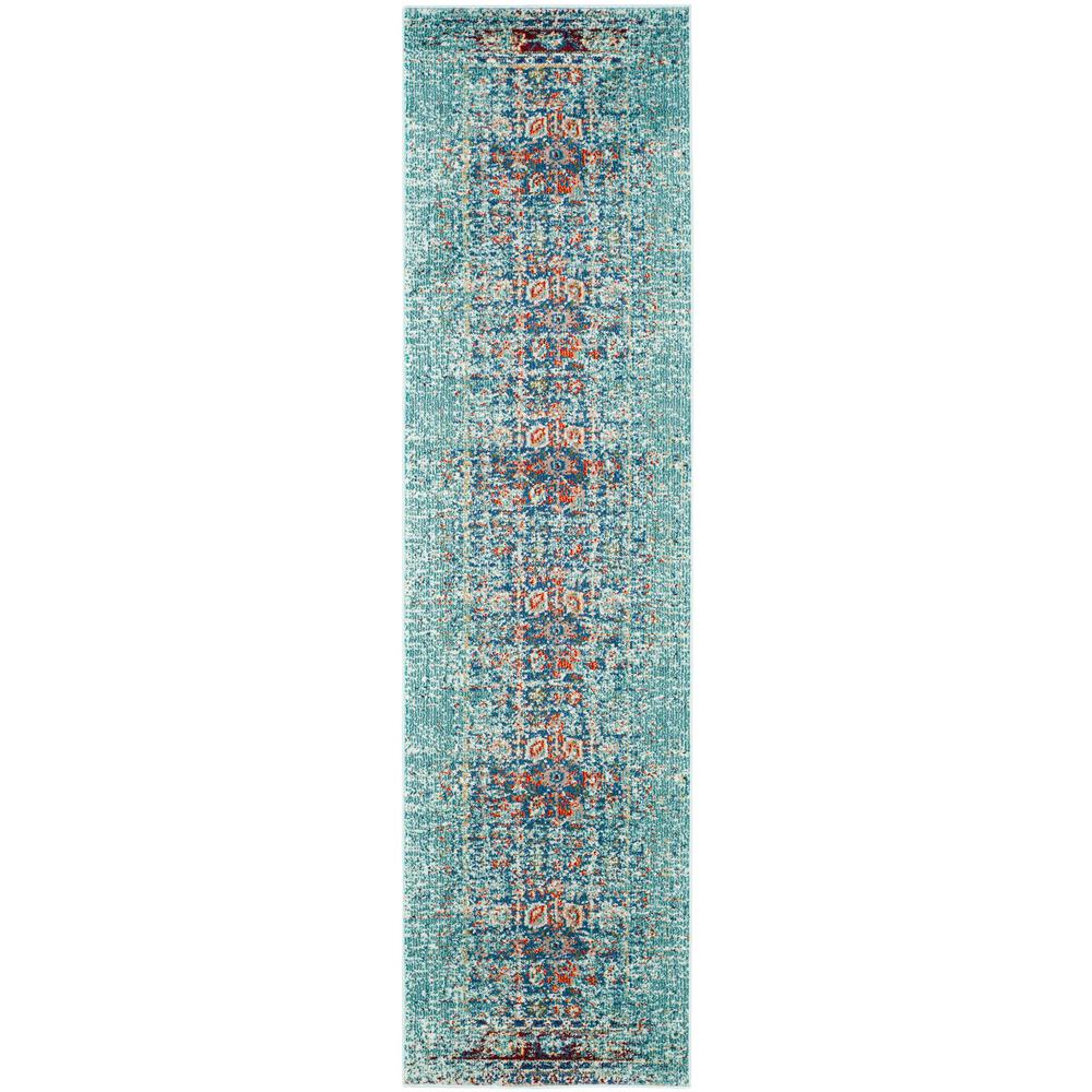 MONACO, BLUE / MULTI, 2'-2" X 14', Area Rug