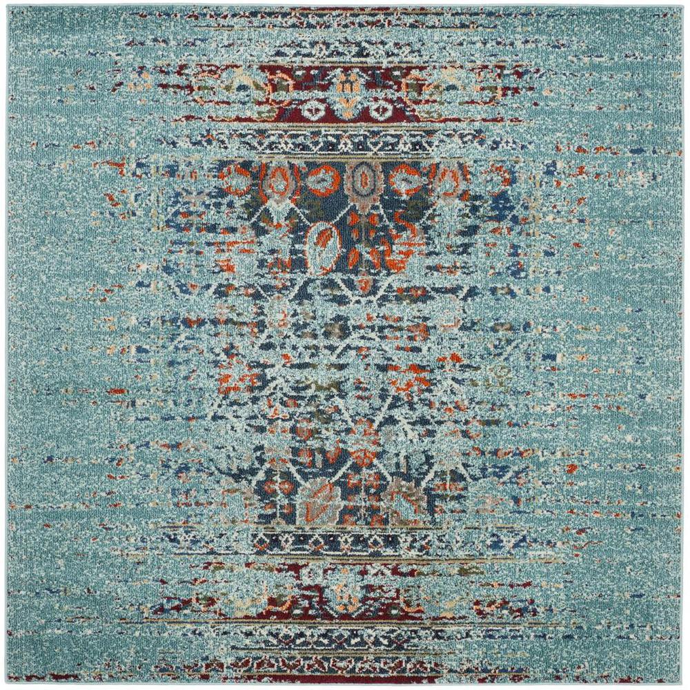 MONACO, BLUE / MULTI, 9' X 9' Square, Area Rug