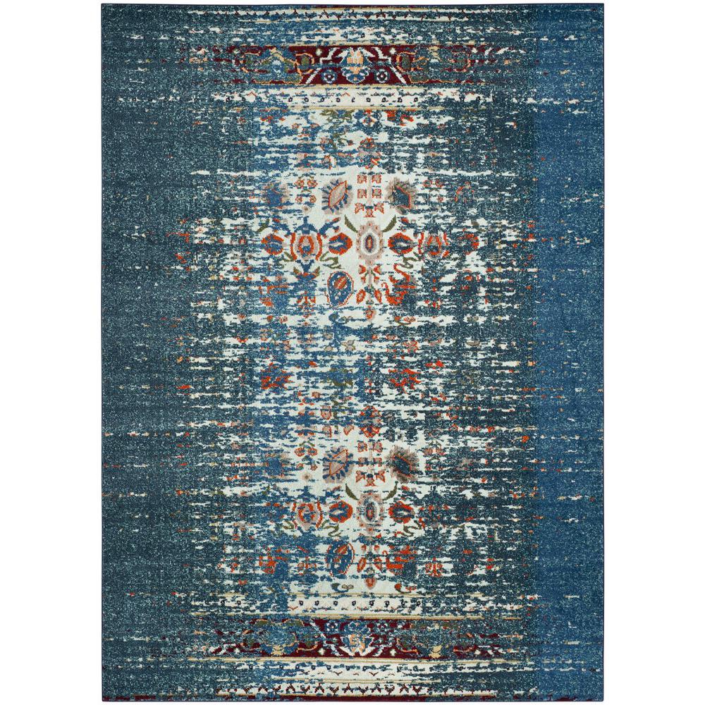MONACO, BLUE / IVORY, 9' X 12', Area Rug