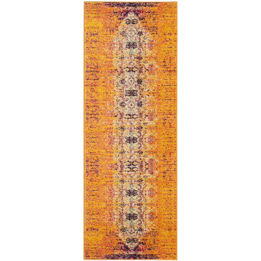 MONACO, ORANGE / MULTI, 2'-2" X 14', Area Rug