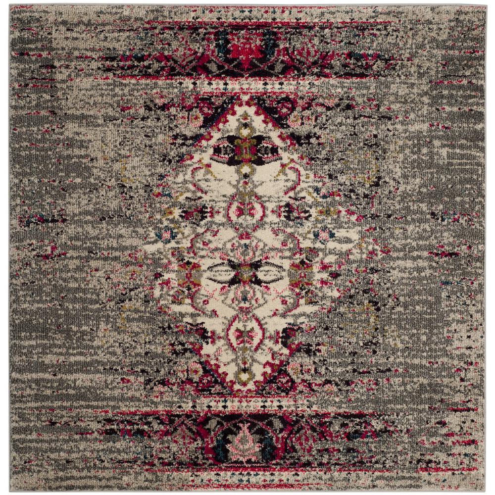 MONACO, GREY / IVORY, 9' X 9' Square, Area Rug