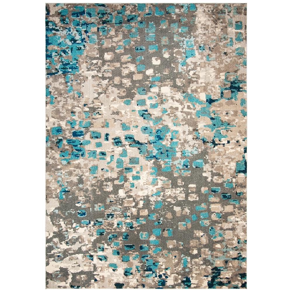 MONACO, GREY / LIGHT BLUE, 8' X 10', Area Rug