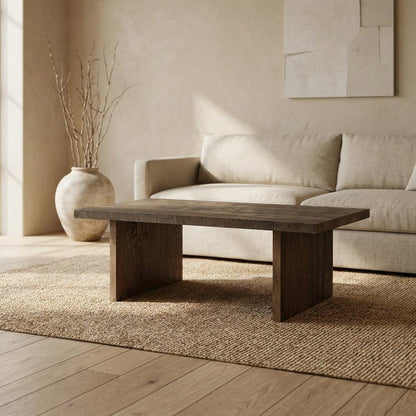 Natural Brown Mango Rattan Coffee Table with Lightweight Frame