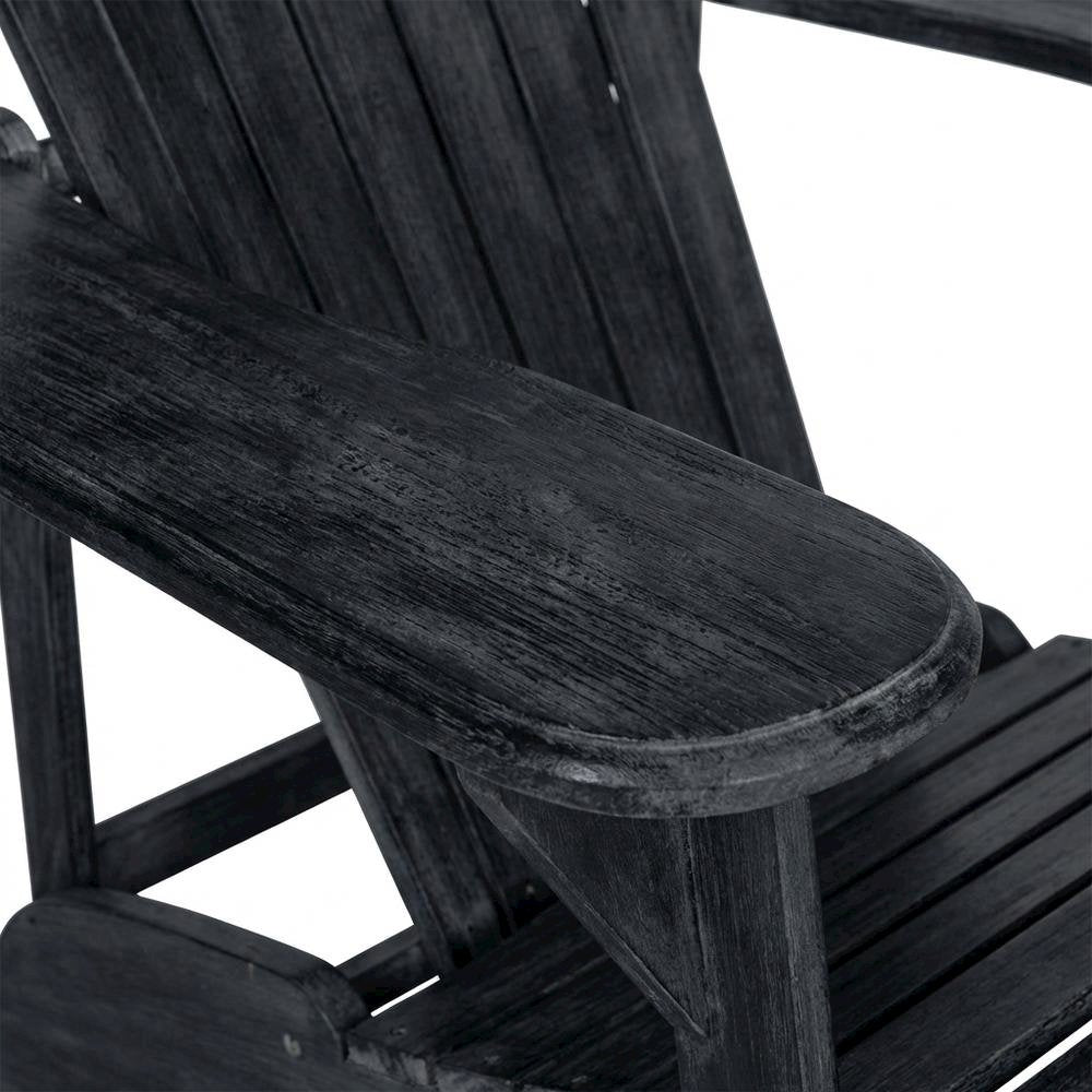 Dark Slate Grey Acacia Adirondack Chair with Galvanized Steel Hardware