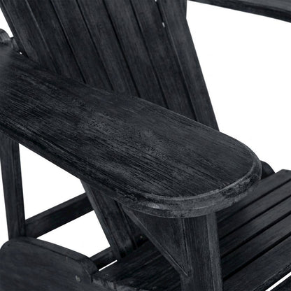 Dark Slate Grey Acacia Adirondack Chair with Galvanized Steel Hardware
