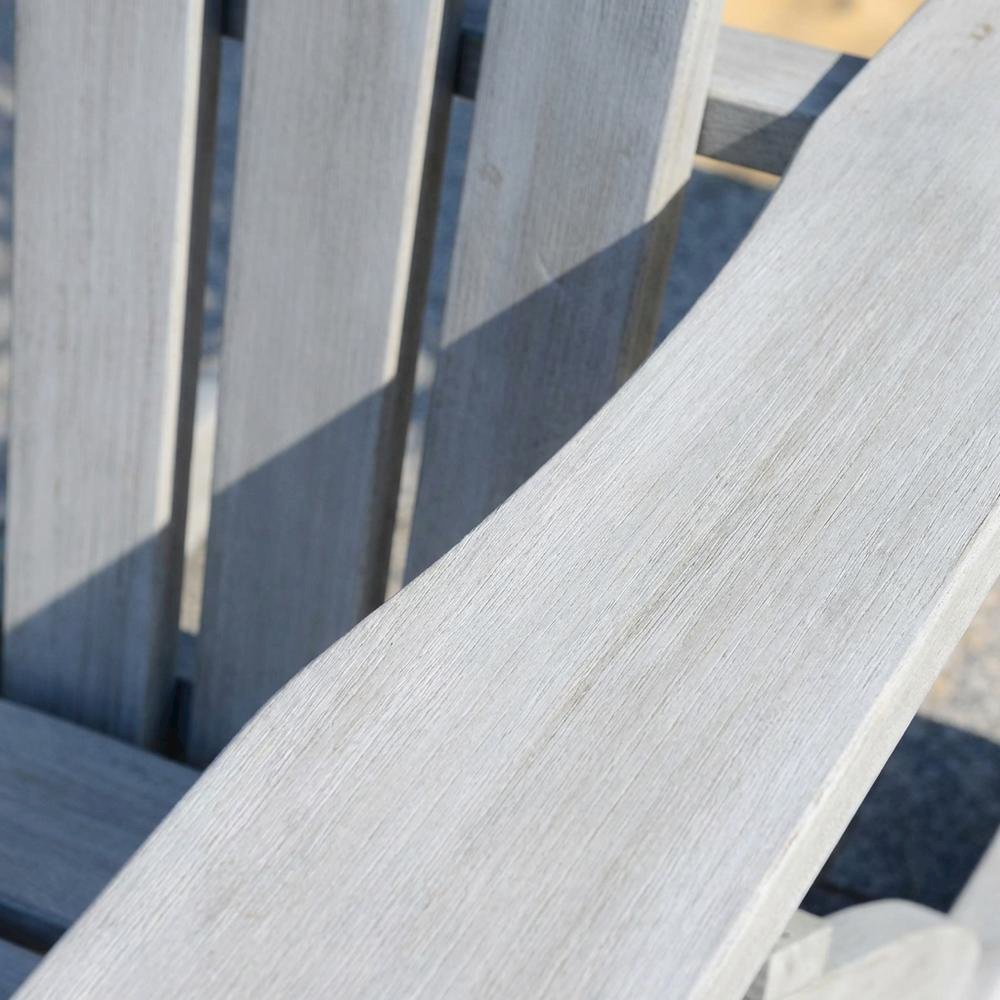 Grey Wash Eucalyptus Wood Rocking Chair With Galvanized Steel Frame