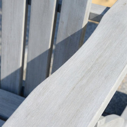 Grey Wash Eucalyptus Wood Rocking Chair With Galvanized Steel Frame