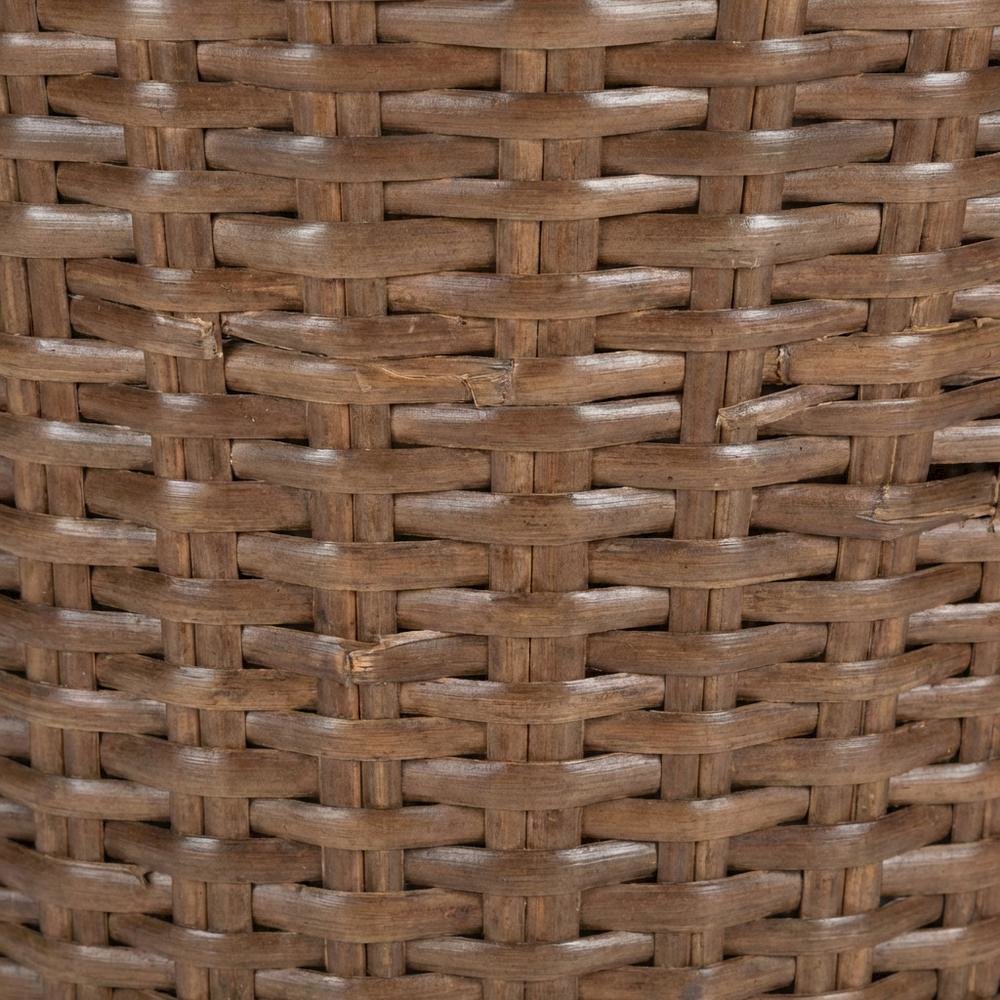 Outdoor Rattan Barrel Chair With White Polyester Cotton Fabric And Foam Cushion