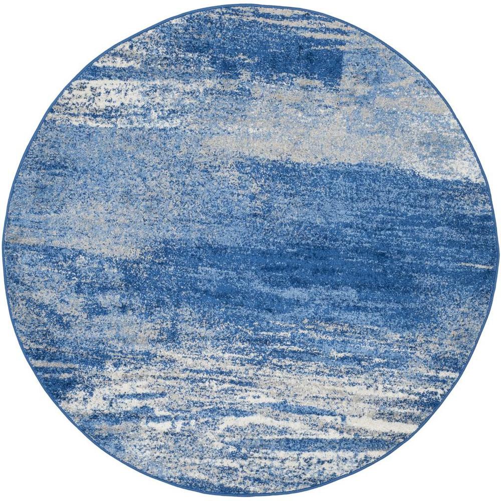 Adirondack, SILVER / BLUE, 8' X 8' Round, Area Rug, ADR112F-8R