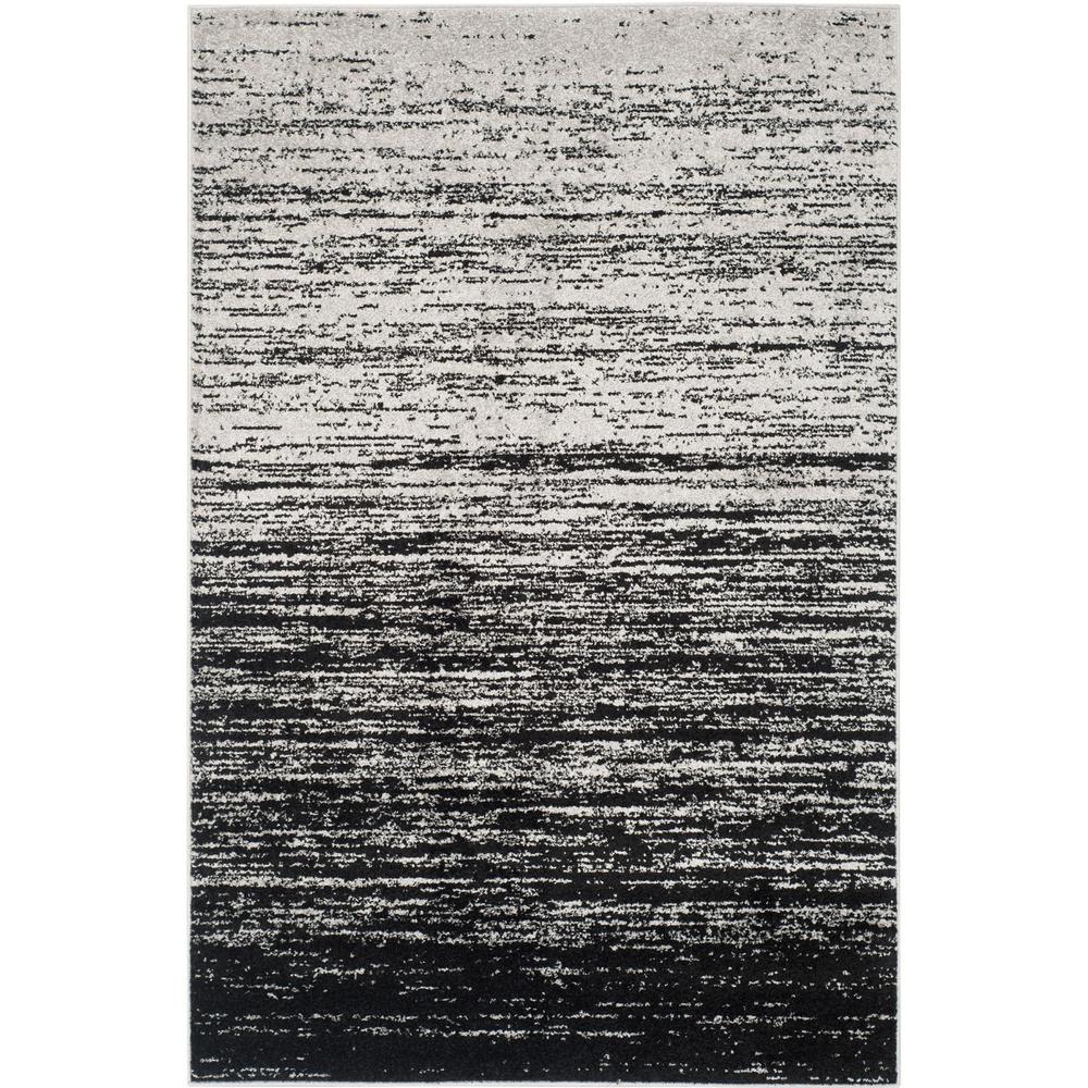 Adirondack, SILVER / BLACK, 6' X 9', Area Rug, ADR113A-6