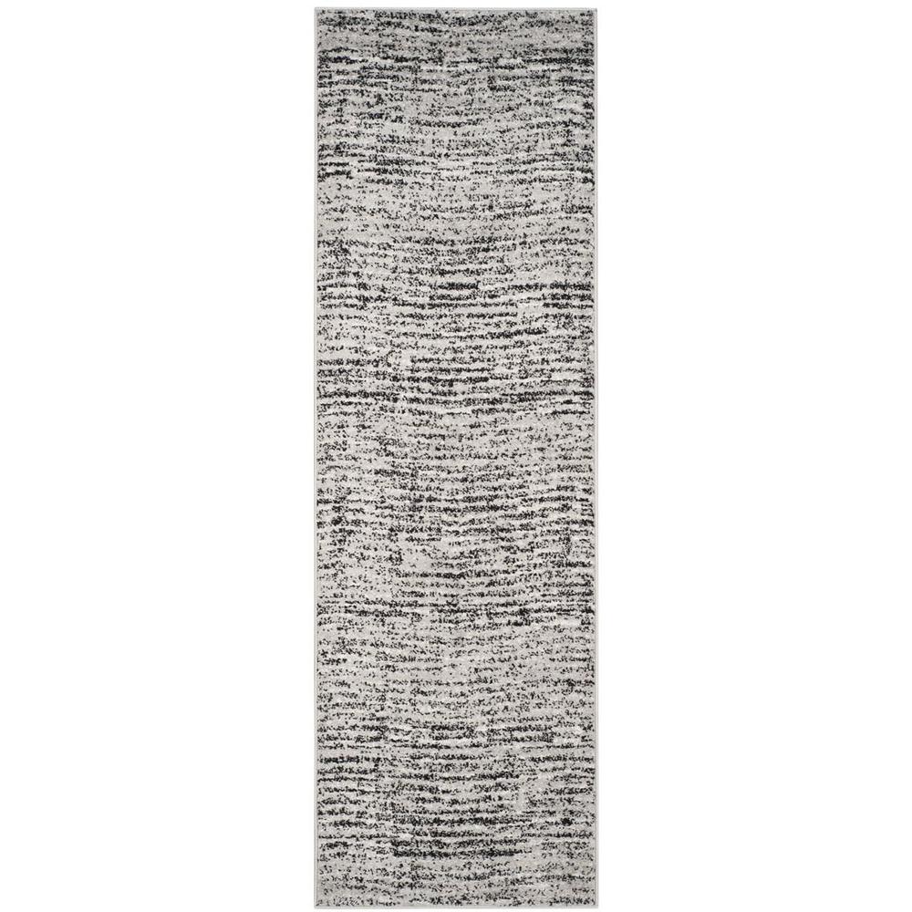 Adirondack, BLACK / SILVER, 2'-6" X 18', Area Rug, ADR117A-218
