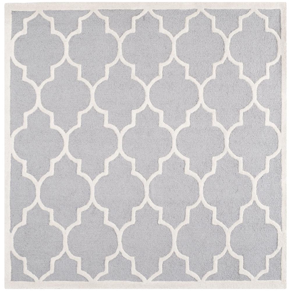 CAMBRIDGE, SILVER / IVORY, 8' X 8' Square, Area Rug, CAM134D-8SQ