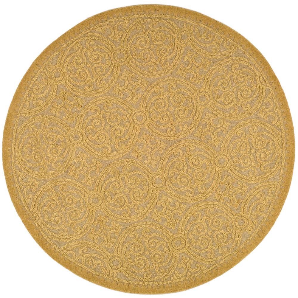 CAMBRIDGE, LIGHT GOLD / DARK GOLD, 8' X 8' Round, Area Rug