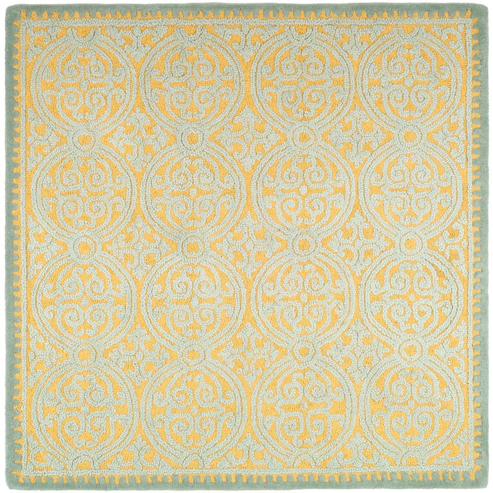 CAMBRIDGE, BLUE / GOLD, 8' X 8' Square, Area Rug