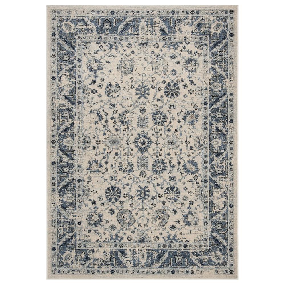 CHARLESTON, IVORY / BLUE, 6'-7" X 6'-7" Square, Area Rug