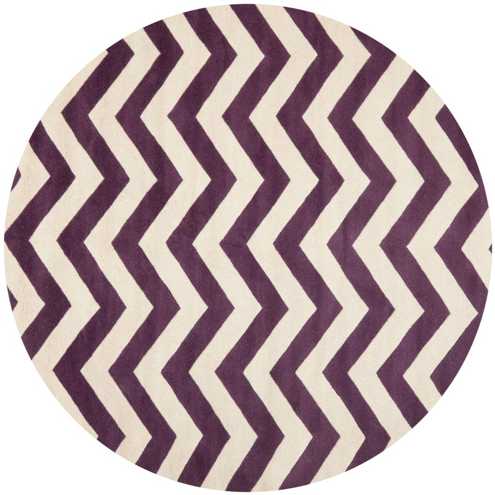 CHATHAM, PURPLE / IVORY, 9' X 9' Round, Area Rug
