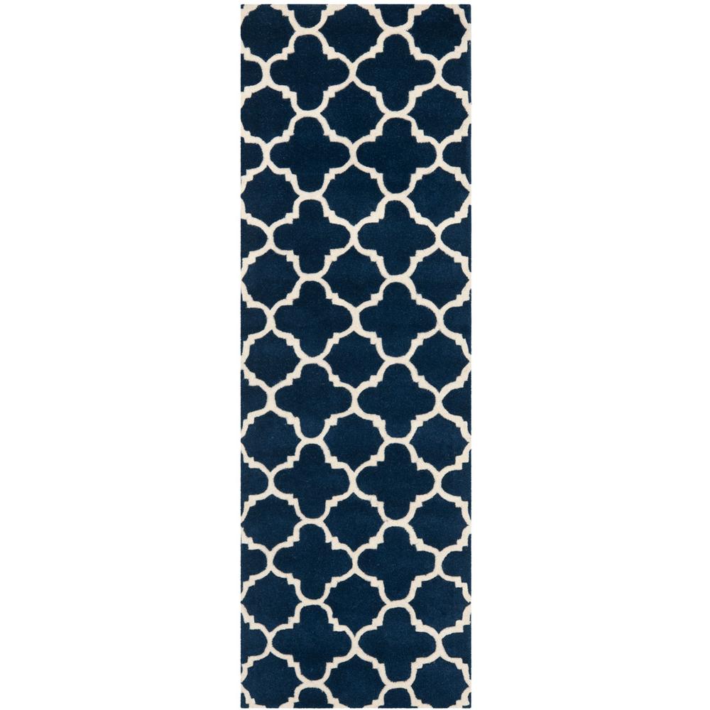 CHATHAM, DARK BLUE / IVORY, 2'-3" X 9', Area Rug, CHT717C-29