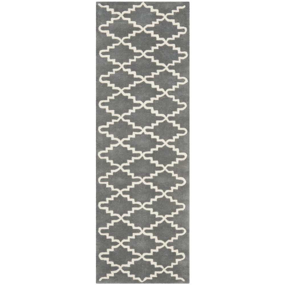 CHATHAM, DARK GREY / IVORY, 2'-3" X 9', Area Rug, CHT721D-29